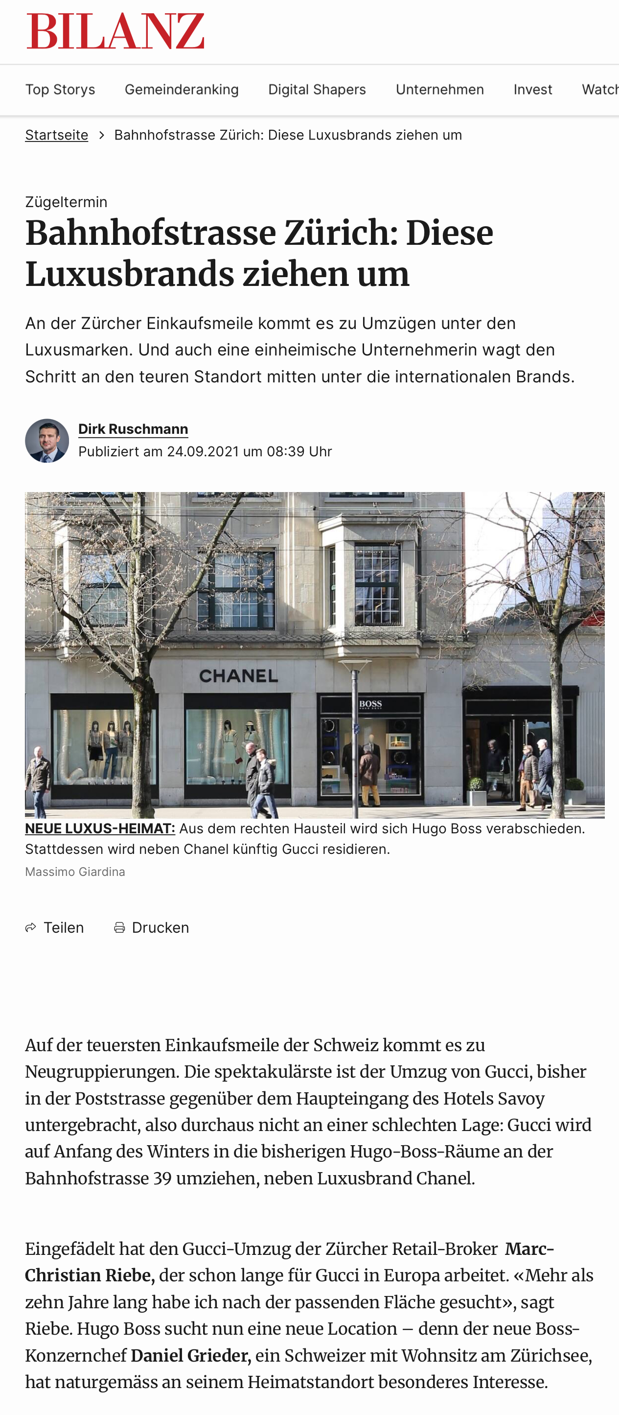 Bahnhofstrasse Zürich: Diese Luxusbrands ziehen um